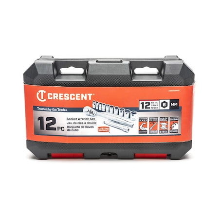 Crescent Crescent 1/4 in. drive Metric 6 Point Mechanic's Tool Set 12 pc CSWS14MM12